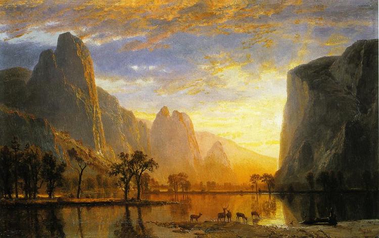 Albert Bierstadt Oil Painting Valley of the Yosemite - Click Image to Close